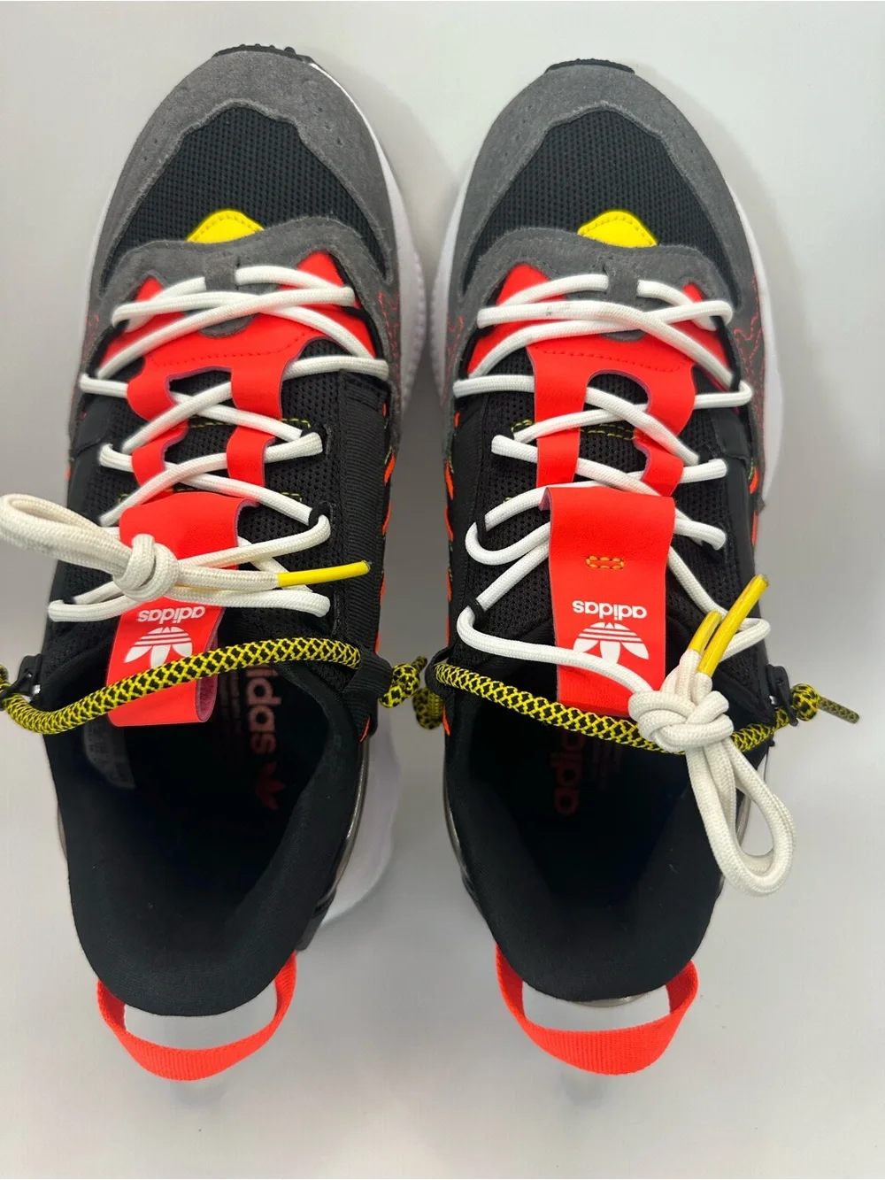 adidas Ozweego Black Gray Red Yellow Athletic Sneakers